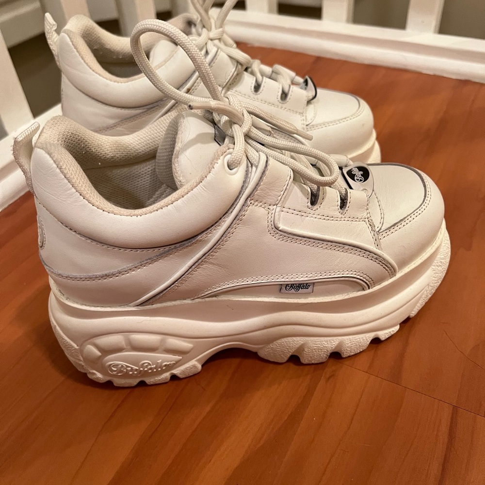 Chunky White Leather Sneakers